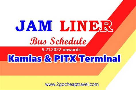 JAM Liner PITX Schedules .